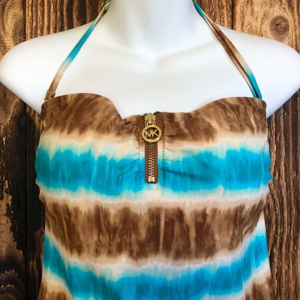 Michael Kors - Brown & Blue Striped Tankini - S - Picture 2 of 8
